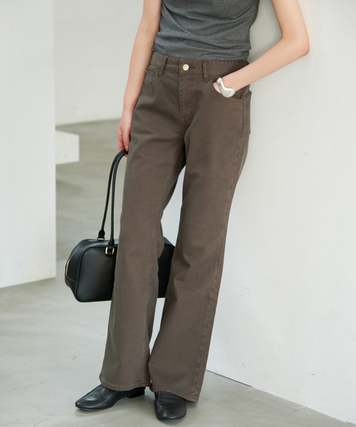 Healthy denim(ヘルシーデニム)の「HEALTHY DENIM/ヘルシーデニム SLOBE別注 フレアデニム Salsa 【洗濯機使用可能】(デニムパンツ・レディース・ブルー/カーキ・22cm/23cm/24cm/25cm)」の9枚目の写真