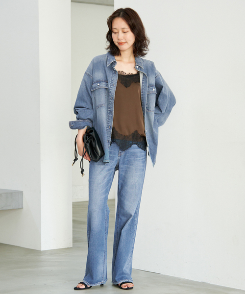 Healthy denim(ヘルシーデニム)の「HEALTHY DENIM/ヘルシーデニム SLOBE別注 フレアデニム Salsa 【洗濯機使用可能】(デニムパンツ・レディース・ブルー/カーキ・22cm/23cm/24cm/25cm)」の10枚目の写真