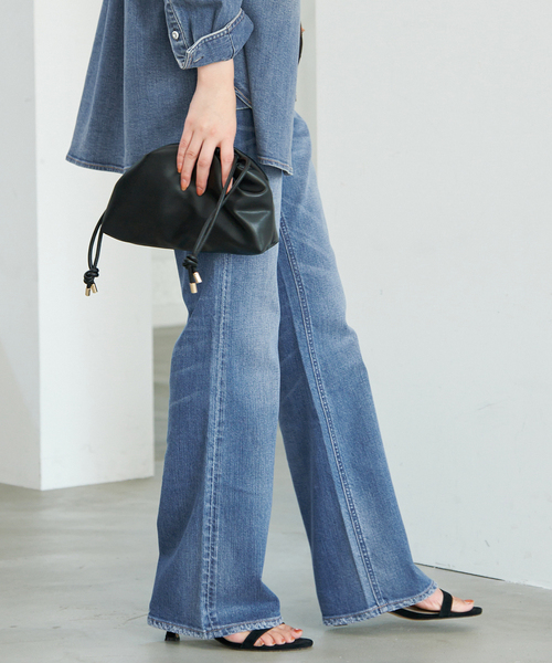 Healthy denim(ヘルシーデニム)の「HEALTHY DENIM/ヘルシーデニム SLOBE別注 フレアデニム Salsa 【洗濯機使用可能】(デニムパンツ・レディース・ブルー/カーキ・22cm/23cm/24cm/25cm)」の17枚目の写真
