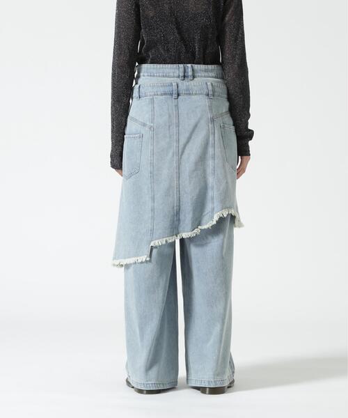 AULA AILA(アウラアイラ)の「AULA AILA/アウラアイラ/OVERLAP SKIRT LAYERED DESIGN(デニムパンツ・レディース・ブルー・1/0)」の8枚目の写真