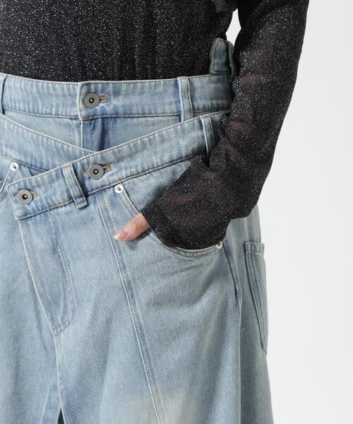 AULA AILA(アウラアイラ)の「AULA AILA/アウラアイラ/OVERLAP SKIRT LAYERED DESIGN(デニムパンツ・レディース・ブルー・1/0)」の10枚目の写真