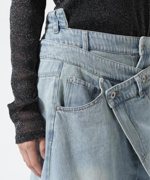AULA AILA(アウラアイラ)の「AULA AILA/アウラアイラ/OVERLAP SKIRT LAYERED DESIGN(デニムパンツ・レディース・ブルー・1/0)」の11枚目の写真