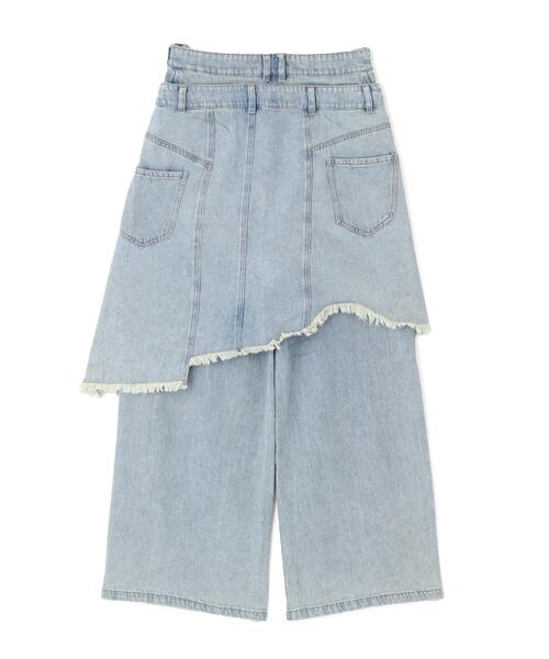AULA AILA(アウラアイラ)の「AULA AILA/アウラアイラ/OVERLAP SKIRT LAYERED DESIGN(デニムパンツ・レディース・ブルー・1/0)」の17枚目の写真