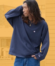 Champion/チャンピオン LONG SLEEVE T-SHIRT ロングスリーブTシャツ 胸元ロゴ 袖ロゴ ワンポイント USAコットン ルーズシルエット ロンT 長袖 クルーネック シンプル ベーシック 2026年秋冬 秋服 冬服
