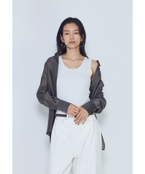1er Arrondissement(プルミエアロンディスモン)の「スクープネックリブニットタンクトップ(ニット/セーター・レディース・カーキ/オフホワイト/ブラック系その他3・FREE)」の16枚目の写真