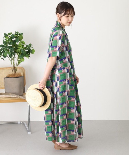 KILKI(キルキー)の「kilki スタンドフリルカラー半袖ワンピース ペインター(ワンピース・レディース・レッド系その他/グリーン系その他・FREE)」の10枚目の写真