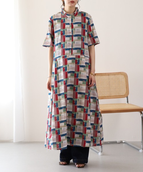 KILKI(キルキー)の「kilki スタンドフリルカラー半袖ワンピース ペインター(ワンピース・レディース・レッド系その他/グリーン系その他・FREE)」の18枚目の写真