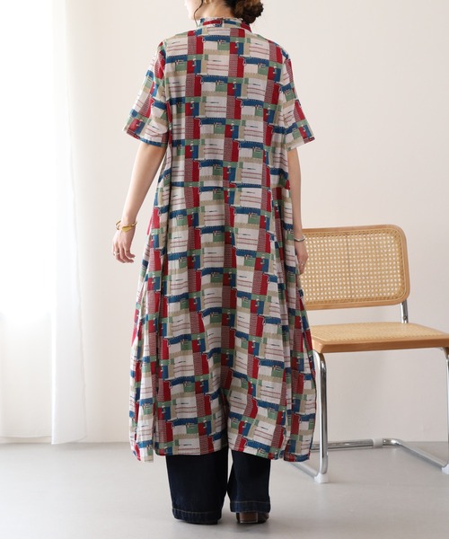 KILKI(キルキー)の「kilki スタンドフリルカラー半袖ワンピース ペインター(ワンピース・レディース・レッド系その他/グリーン系その他・FREE)」の19枚目の写真