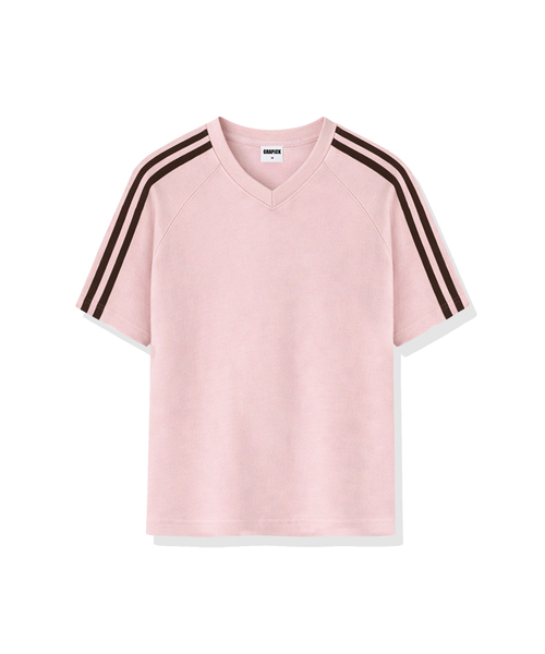 GRAPICK（グラピック）の「オブトラック Vネック 半袖Tシャツ 4カラー [GRSV_1501]（Tシャツ/カットソー・レディース・ピンク/アイボリー/ブラック/ネイビー・SMALL/MEDIUM/LARGE/X-LARGE）」の4枚目の写真