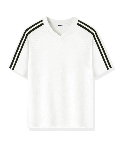 GRAPICK（グラピック）の「オブトラック Vネック 半袖Tシャツ 4カラー [GRSV_1501]（Tシャツ/カットソー・レディース・ピンク/アイボリー/ブラック/ネイビー・SMALL/MEDIUM/LARGE/X-LARGE）」の5枚目の写真