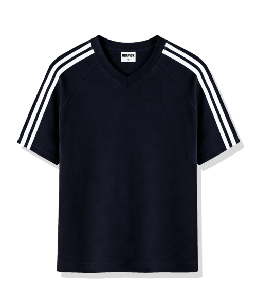 GRAPICK（グラピック）の「オブトラック Vネック 半袖Tシャツ 4カラー [GRSV_1501]（Tシャツ/カットソー・レディース・ピンク/アイボリー/ブラック/ネイビー・SMALL/MEDIUM/LARGE/X-LARGE）」の7枚目の写真