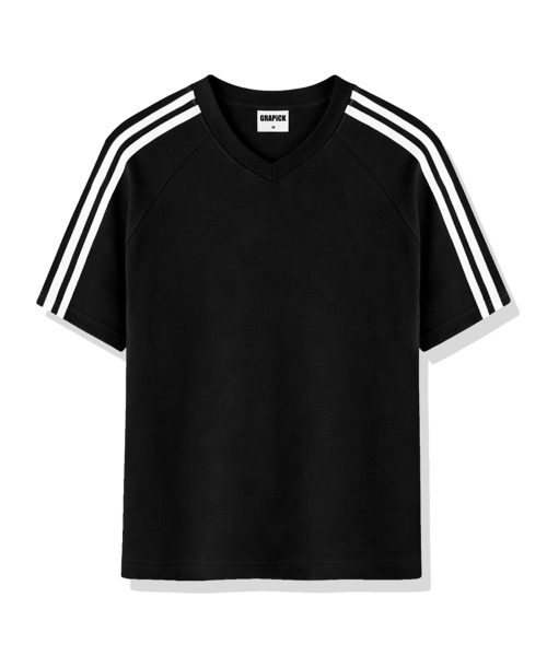 GRAPICK（グラピック）の「オブトラック Vネック 半袖Tシャツ 4カラー [GRSV_1501]（Tシャツ/カットソー・レディース・ピンク/アイボリー/ブラック/ネイビー・SMALL/MEDIUM/LARGE/X-LARGE）」の8枚目の写真