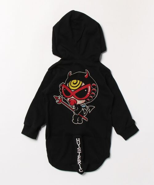 HYSTERIC MINI(ヒステリックミニ)の「DEVILKIN しっぽ&つの付き 長袖ロンパース(ロンパース・キッズ・ブラック/ライトピンク・70/80)」の4枚目の写真