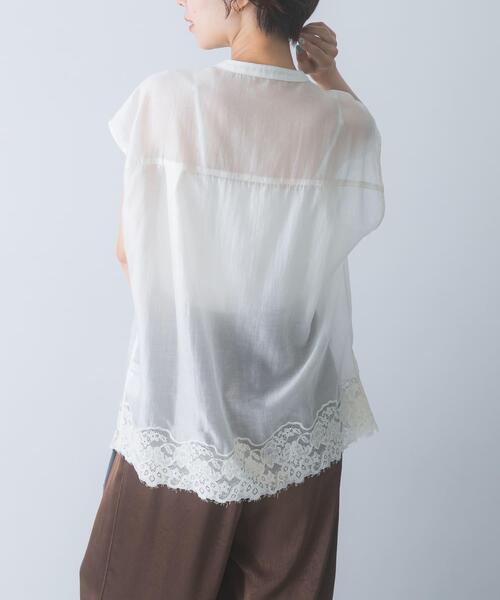 URBAN RESEARCH ROSSO WOMEN(アーバンリサーチ ロッソ)の「CHIGNON レースシアーフレンチブラウス(シャツ/ブラウス・レディース・ブラック/オフホワイト/ライトカーキ・FREE)」の6枚目の写真