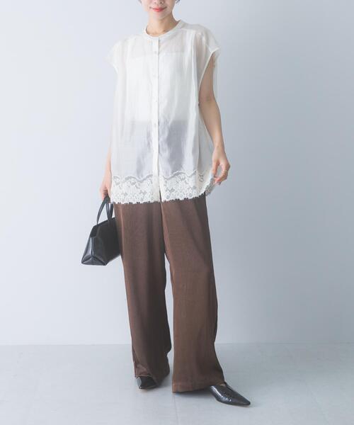 URBAN RESEARCH ROSSO WOMEN(アーバンリサーチ ロッソ)の「CHIGNON レースシアーフレンチブラウス(シャツ/ブラウス・レディース・ブラック/オフホワイト/ライトカーキ・FREE)」の7枚目の写真