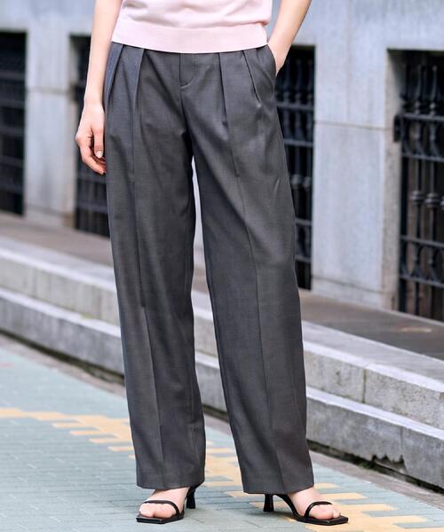 DRESSTERIOR(ドレステリア)の「ソフトカーブ2タックパンツ(その他パンツ・レディース・チャコールグレー/ブラウン系その他・34/38/36)」の2枚目の写真