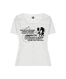 FADE AWAY Uネックドットスリムフィット半袖Tシャツ 3 COLORS