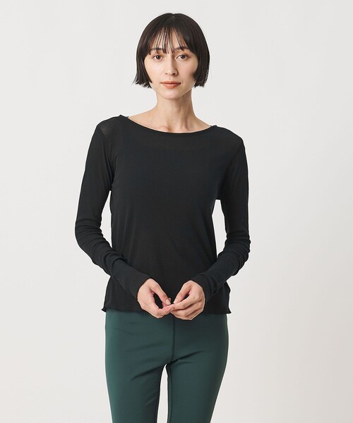 TO UNITED ARROWS(トゥーユナイテッドアローズ)の「<MIYAGI YUKA×TO UNITED ARROWS>テレコ ロングスリーブ カットソー(Tシャツ/カットソー・レディース・ダークグレー/ブラック・FREE)」の2枚目の写真