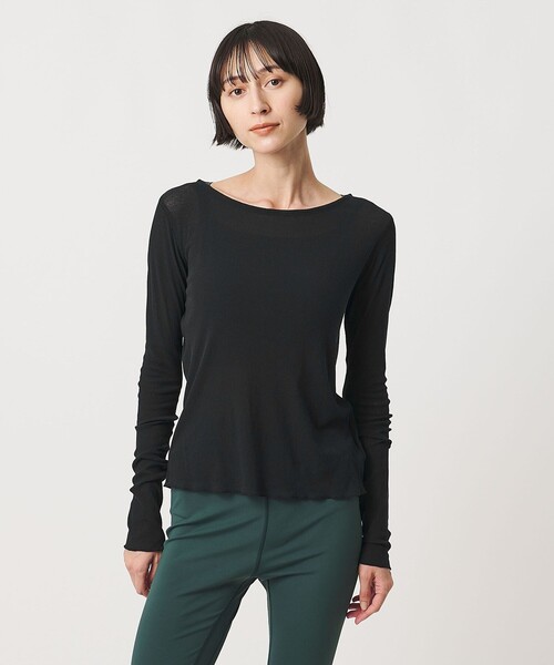 TO UNITED ARROWS(トゥーユナイテッドアローズ)の「<MIYAGI YUKA×TO UNITED ARROWS>テレコ ロングスリーブ カットソー(Tシャツ/カットソー・レディース・ダークグレー/ブラック・FREE)」の5枚目の写真