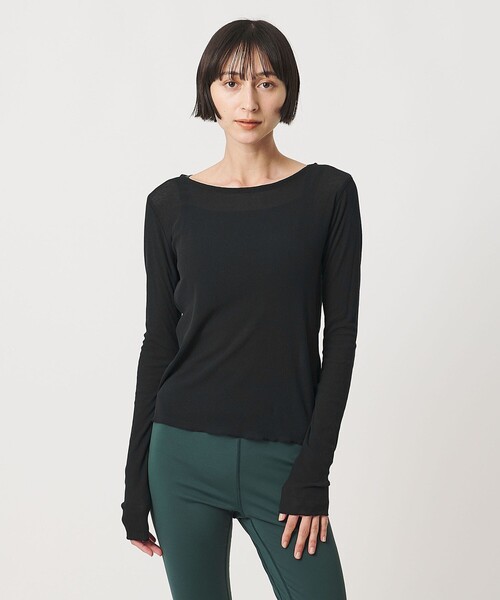 TO UNITED ARROWS(トゥーユナイテッドアローズ)の「<MIYAGI YUKA×TO UNITED ARROWS>テレコ ロングスリーブ カットソー(Tシャツ/カットソー・レディース・ダークグレー/ブラック・FREE)」の6枚目の写真