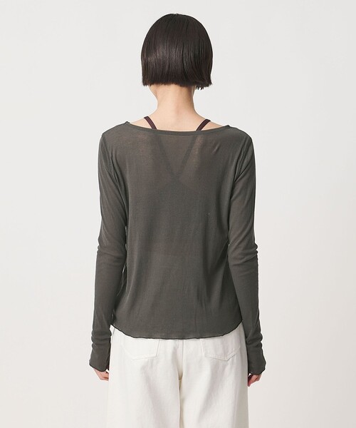 TO UNITED ARROWS(トゥーユナイテッドアローズ)の「<MIYAGI YUKA×TO UNITED ARROWS>テレコ ロングスリーブ カットソー(Tシャツ/カットソー・レディース・ダークグレー/ブラック・FREE)」の10枚目の写真