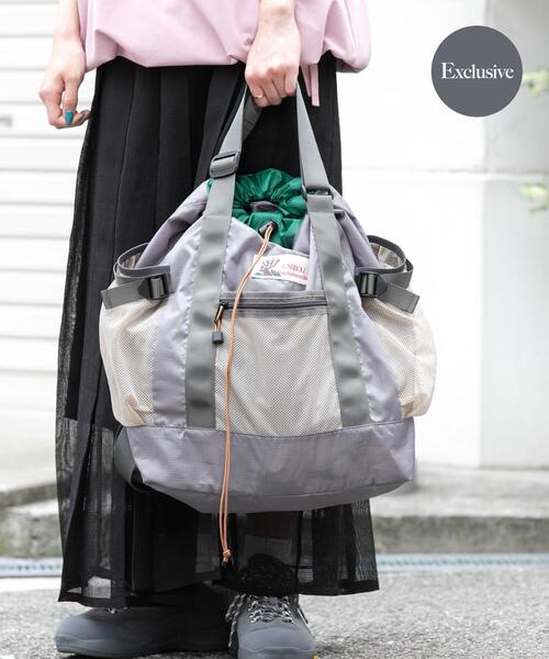 Caribou(カリブー)の「『別注』Caribou Mountaineering×EKAL L. WEIGHT PACK TOTE(トートバッグ・レディース・ブラック/グレー・ONE)」の2枚目の写真