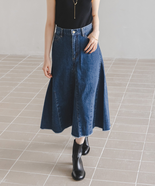 SERGE de bleu(サージ)の「SERGE/サージ FLAR PANEL SKIRT(デニムスカート・レディース・ブルー系その他・36/38)」の1枚目の写真