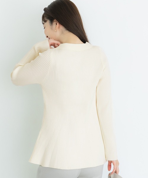 coca(coca)(コカ)の「スポンディッシュニットポロカーディガン(カーディガン/ボレロ・レディース・アイボリー/ネイビー・L/M)」の7枚目の写真
