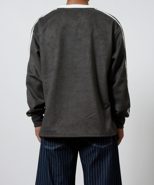 NYLAUS(ナイラス)の「【NYS】カットスエード ゲームシャツ 長袖 Tシャツ サッカーデザイン ユニフォームデザイン(Tシャツ/カットソー・メンズ・チャコール/ピンク/アイボリー・L)」の12枚目の写真