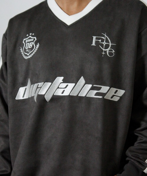 NYLAUS(ナイラス)の「【NYS】カットスエード ゲームシャツ 長袖 Tシャツ サッカーデザイン ユニフォームデザイン(Tシャツ/カットソー・メンズ・チャコール/ピンク/アイボリー・L)」の10枚目の写真