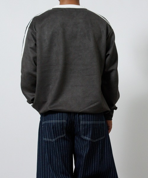 NYLAUS(ナイラス)の「【NYS】カットスエード ゲームシャツ 長袖 Tシャツ サッカーデザイン ユニフォームデザイン(Tシャツ/カットソー・メンズ・チャコール/ピンク/アイボリー・L)」の5枚目の写真