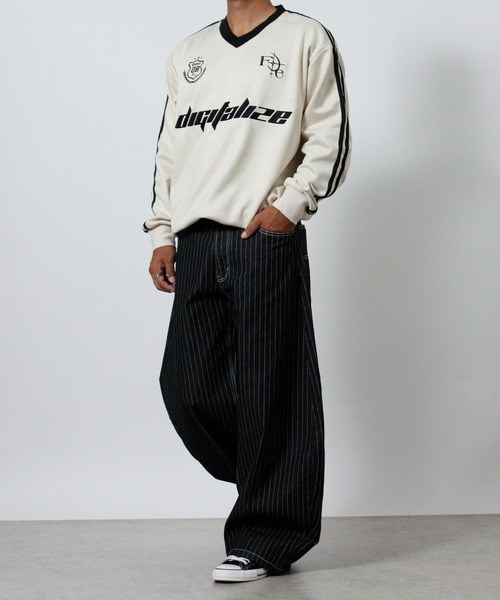 NYLAUS(ナイラス)の「【NYS】カットスエード ゲームシャツ 長袖 Tシャツ サッカーデザイン ユニフォームデザイン(Tシャツ/カットソー・メンズ・チャコール/ピンク/アイボリー・L)」の16枚目の写真
