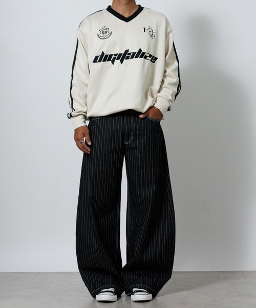 NYLAUS(ナイラス)の「【NYS】カットスエード ゲームシャツ 長袖 Tシャツ サッカーデザイン ユニフォームデザイン(Tシャツ/カットソー・メンズ・チャコール/ピンク/アイボリー・L)」の18枚目の写真