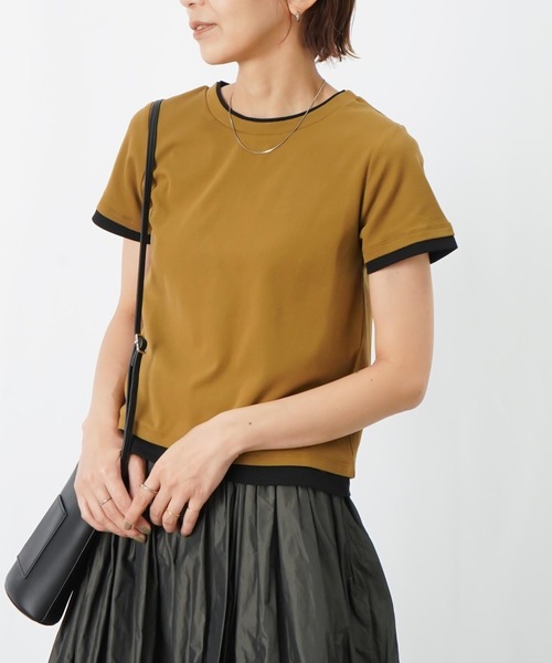 LUCA/LADY LUCK LUCA(ルカ/レディラックルカ)の「LC/LLL 配色リンガーT(Tシャツ/カットソー・レディース・アイボリー/カーキ/ブラウン・FREE)」の12枚目の写真
