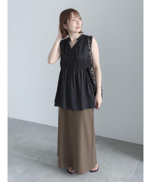 Te chichi(テチチ)の「麻混ベイカースカート(スカート・レディース・カーキ/ベージュ・F)」の9枚目の写真