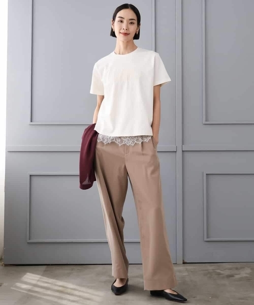 MICHEL KLEIN（ミッシェル・クラン）の「[2WAY]ピーチタッチワイドパンツ（その他パンツ・レディース・サンドベージュ/チャコールグレー・38）」の20枚目の写真