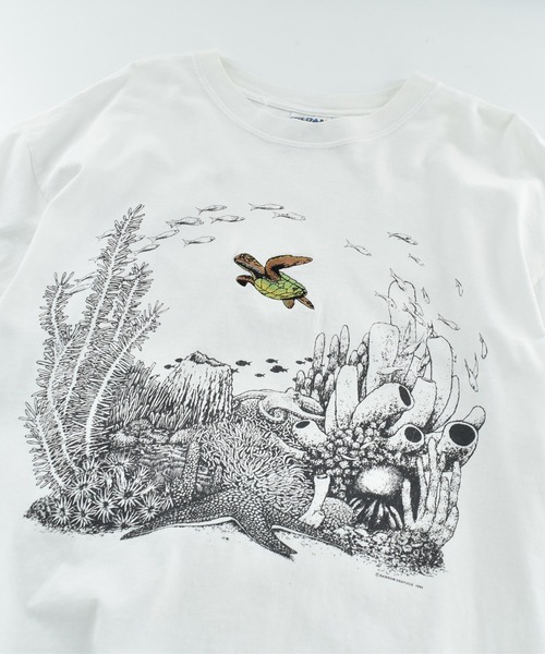 VINTAGE(ヴィンテージ)の「【USED】90’s GILDAN “Cyman turtle farm” アニマルTシャツ(Tシャツ/カットソー・メンズ・ホワイト・X-LARGE)」の2枚目の写真