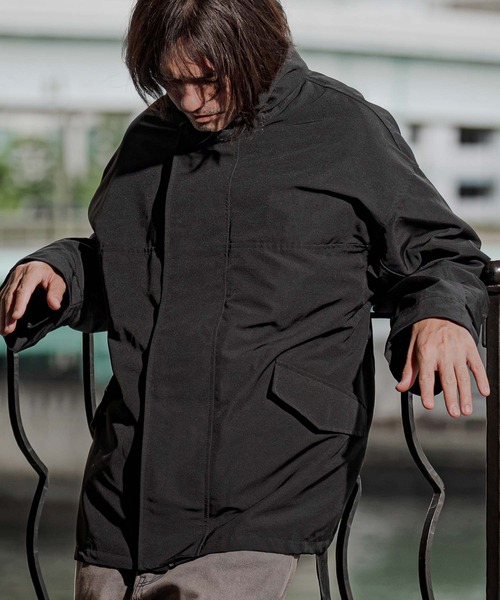 CAMBIO(カンビオ)の「mj11790-3-Way Loose Short Mods Coat ショートモッズコート(A70026cmb)(モッズコート・メンズ・ブラック/グレー・M/L/XL)」の4枚目の写真