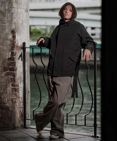 CAMBIO(カンビオ)の「mj11790-3-Way Loose Short Mods Coat ショートモッズコート(A70026cmb)(モッズコート・メンズ・ブラック/グレー・M/L/XL)」の6枚目の写真