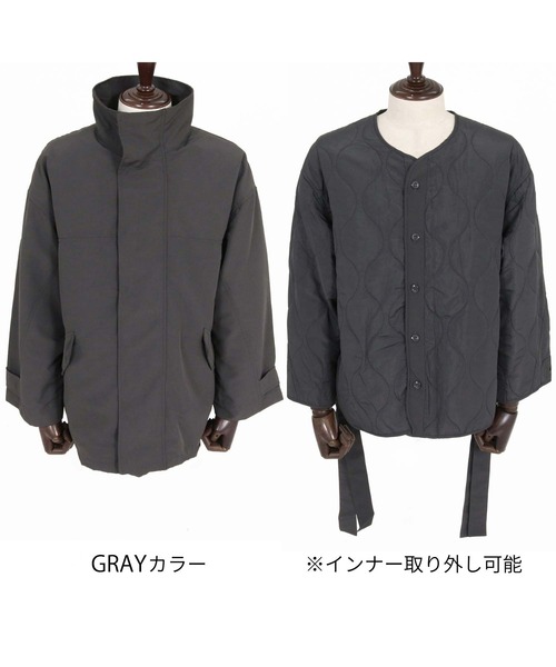 CAMBIO(カンビオ)の「mj11790-3-Way Loose Short Mods Coat ショートモッズコート(A70026cmb)(モッズコート・メンズ・ブラック/グレー・M/L/XL)」の21枚目の写真