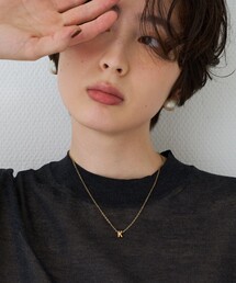 Rouge vif | 【PETIT MOMENTS/プティ・モーメント】「K」イニシャルモチーフネックレス Initial NL“K”(ネックレス)