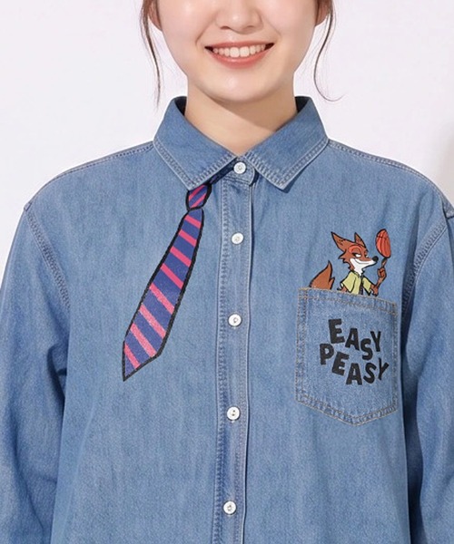 Disney（ディズニー）の「親子お揃い ディズニー ズートピア ネクタイシャツワンピース 1954A（ワンピース・メンズ・ライトインディゴブルー・F）」の10枚目の写真