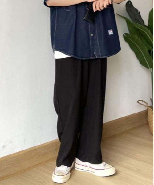 DOUBLE STEAL(ダブルスティール)の「DSツータックワイドスラックス(スラックス・メンズ・ブラウン/ブラック・MEDIUM/X-LARGE/LARGE)」の3枚目の写真