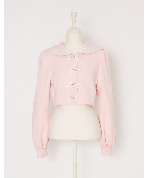 Fiorforte(フィオルフォルテ)の「sailor petit rose sweat(ブルゾン・レディース・ホワイト/ピンク・FREE)」の19枚目の写真