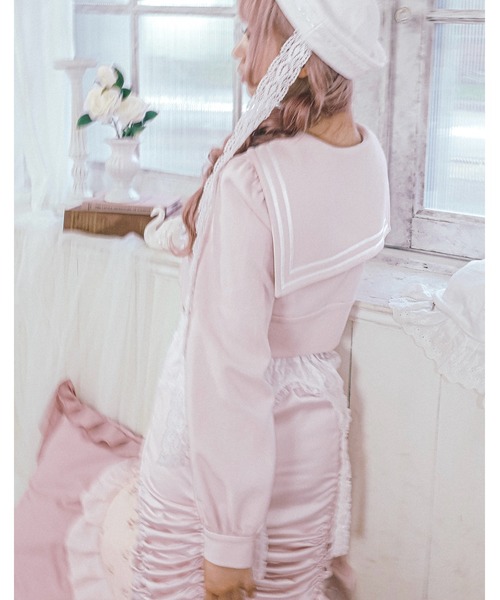 Fiorforte(フィオルフォルテ)の「sailor petit rose sweat(ブルゾン・レディース・ホワイト/ピンク・FREE)」の9枚目の写真