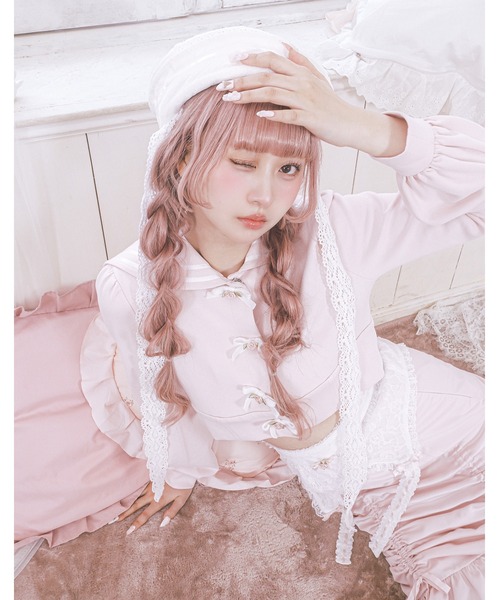 Fiorforte(フィオルフォルテ)の「sailor petit rose sweat(ブルゾン・レディース・ホワイト/ピンク・FREE)」の6枚目の写真