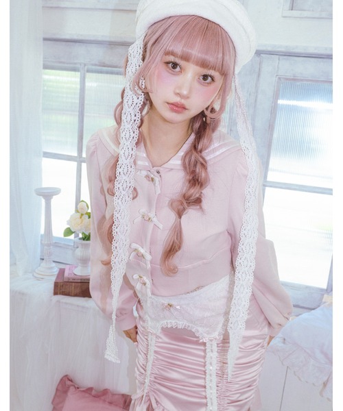 Fiorforte(フィオルフォルテ)の「sailor petit rose sweat(ブルゾン・レディース・ホワイト/ピンク・FREE)」の10枚目の写真
