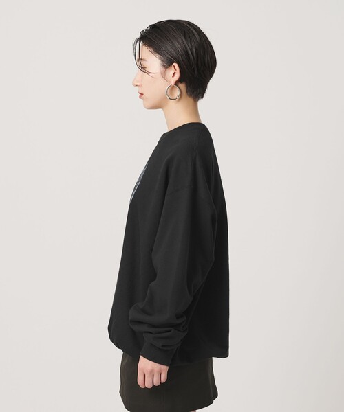 ER(イーアール)の「<ER>ミラーボールプリント クルーネック スウェット(スウェット・レディース・ブラック/オフホワイト・M/S)」の7枚目の写真