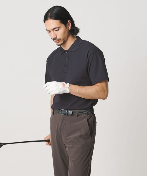 UNITED ARROWS GOLF(ユナイテッドアローズゴルフ)の「メンズ メッシュ ポロシャツ UV 吸水速乾 通気性(ポロシャツ・メンズ・ベージュ/ネイビー・M/L/XL)」の4枚目の写真