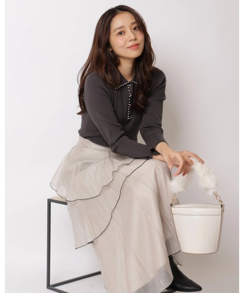 JUSGLITTY(ジャスグリッティー)の「シアーペプラムマーメイドスカート(スカート・レディース・ブラック/グレイッシュベージュ・2/1/0)」の3枚目の写真